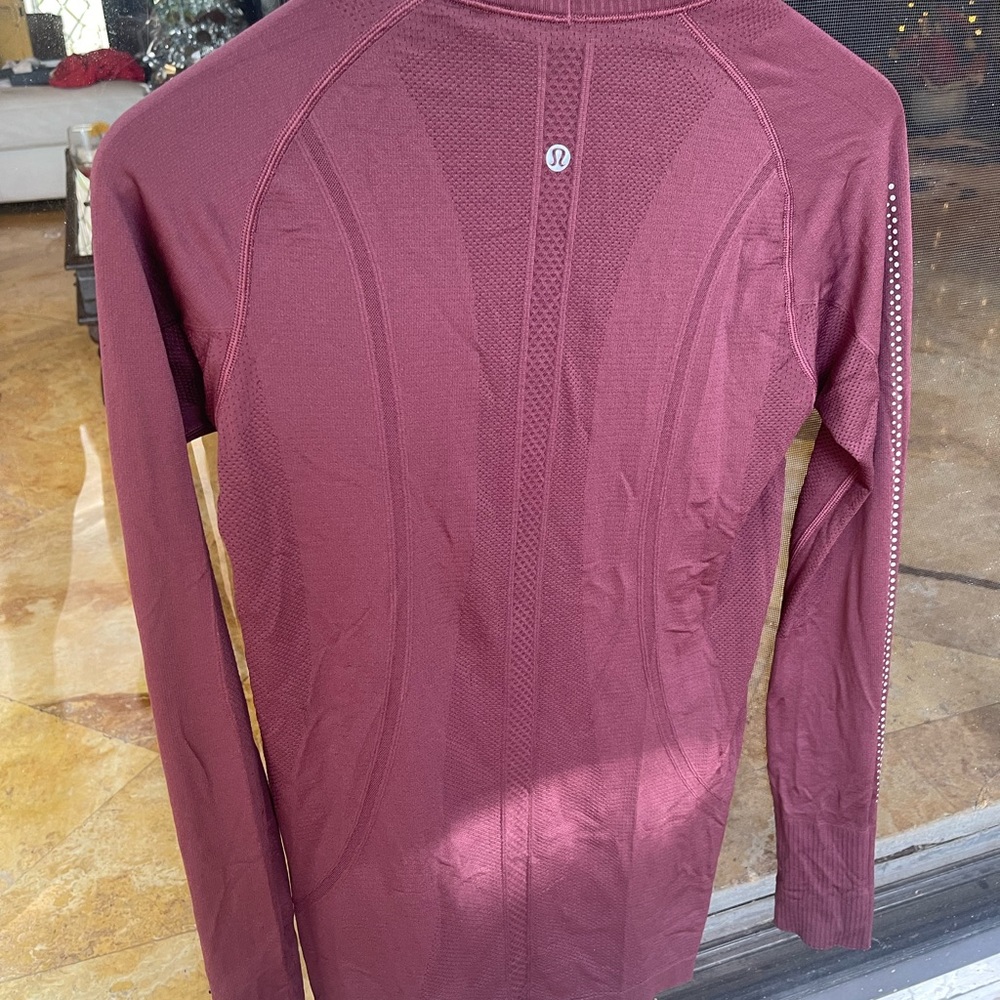 Burgundy or maroon  LULULEMON LONG SLEEVE SWIFTLY TECH T-shirt #lululemon